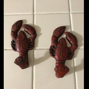 Cast Iron Wall Hooks - Red Lobsters 2x - G